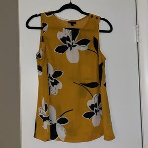 Who What Wear Black and White Floral Tank Top. Mustard Yellow